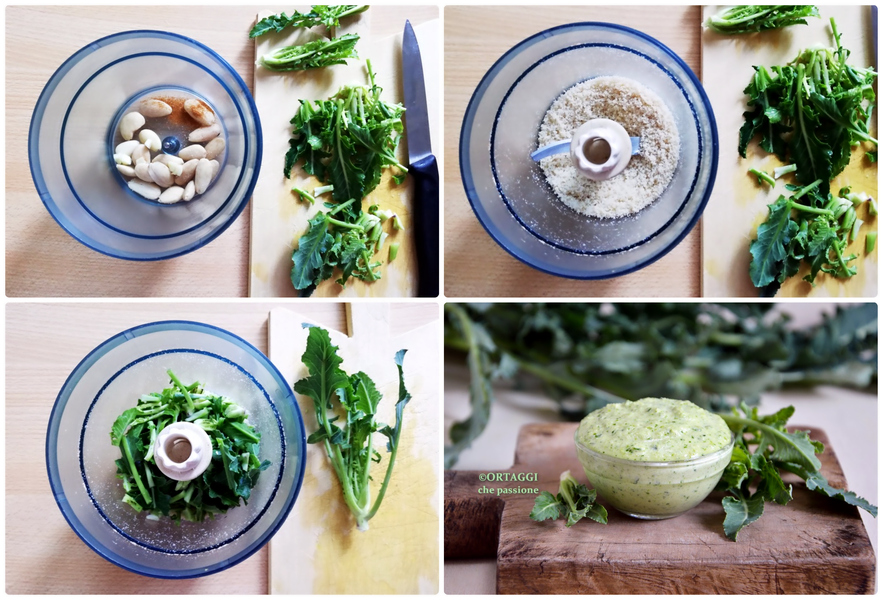 ricetta foto passo - pesto di broccolo fiolaro crudo e cremoso