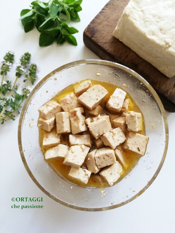 tofu marinato crudo e saporito