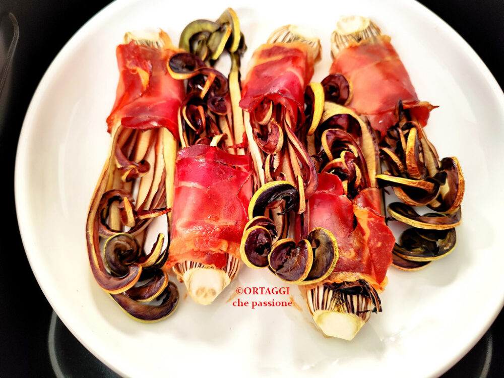 radicchio con pancetta in friggitrice ad aria