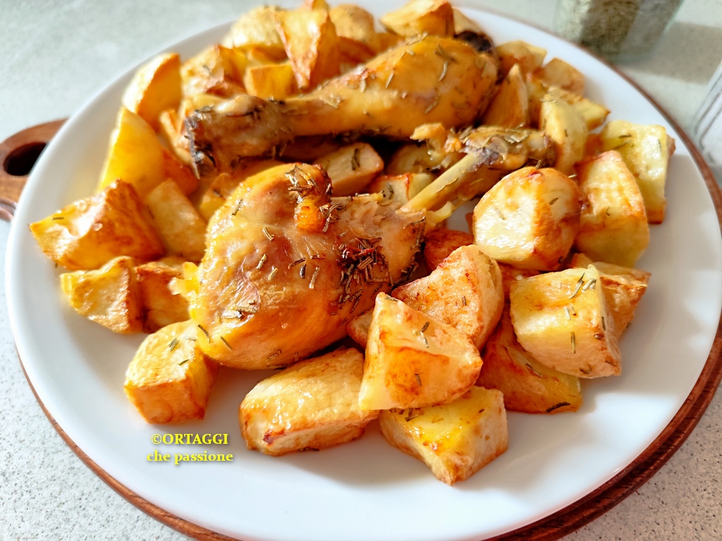 pollo e patate in friggitrice ad aria Benedetta Rossi