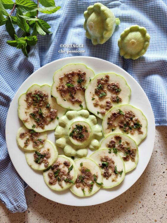 carpaccio di zucchine patisson crude 
