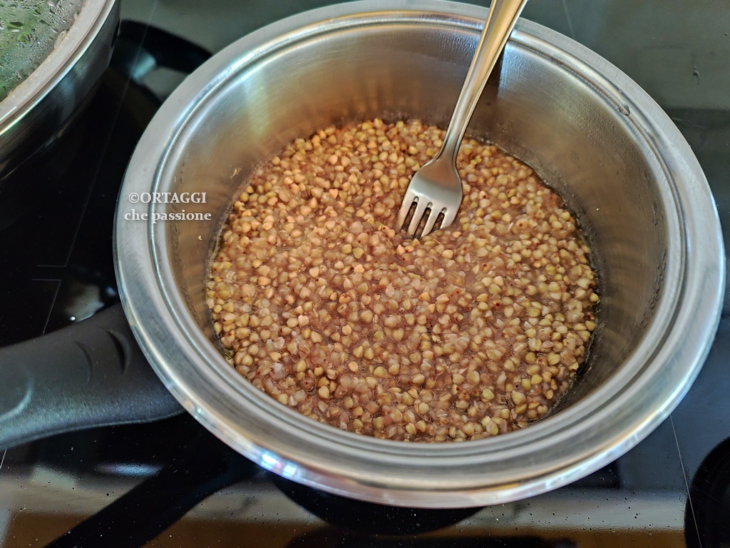 grano saraceno cotto per assorbimento in acqua