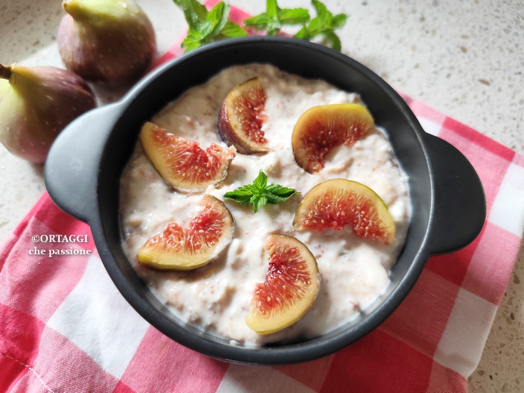 crema di fichi e ricotta dolce al cucchiaio