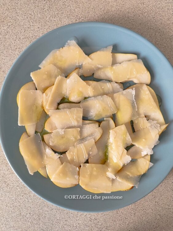 carpaccio pera, olio e miele