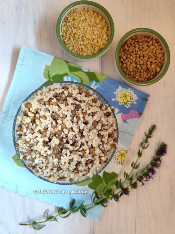 Bulgur e lenticchie per insalata o zuppa