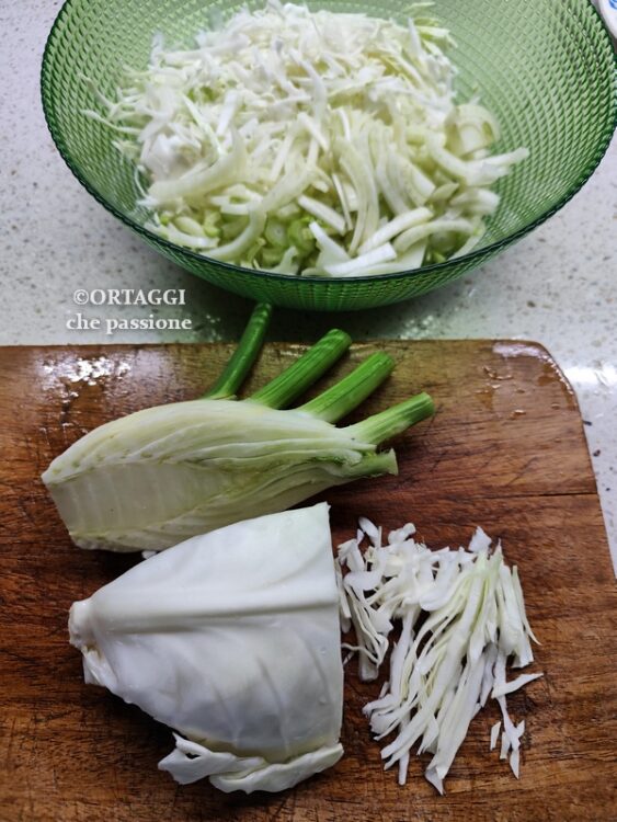 insalata di cavolo cappuccio e finocchi veloce