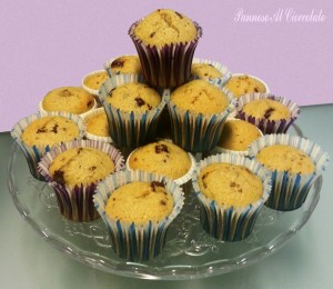 muffin pere e gocce di cioccolato