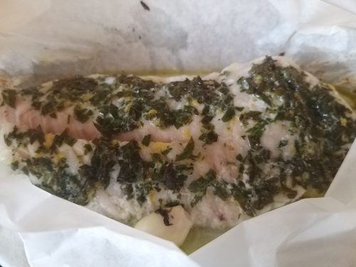 Filetto di pesce persico al cartoccio