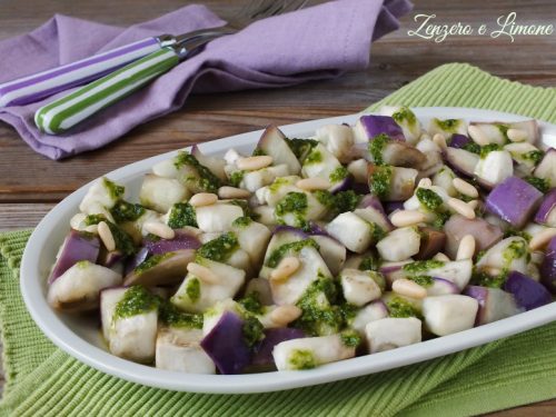 Melanzane al pesto e pinoli