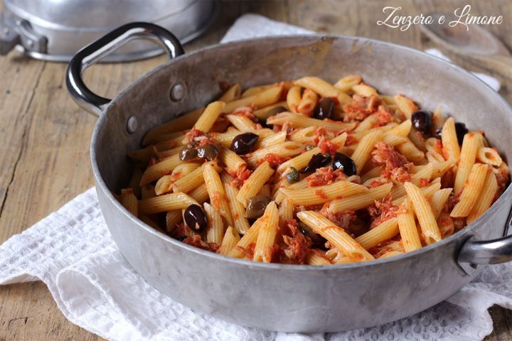 Pasta Tonno Capperi E Olive Nere | Zenzero E Limone