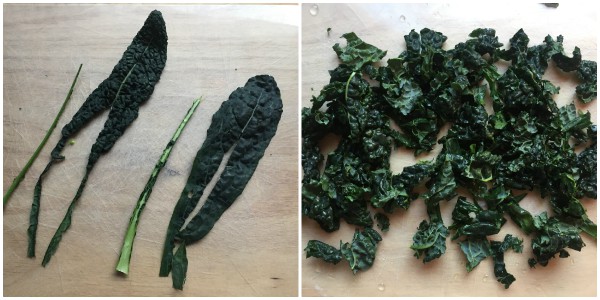 cavolo nero pulito e tagliato