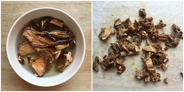 funghi secchi in ammollo -