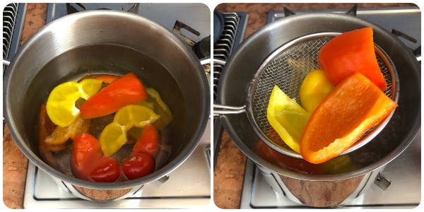 pasta ai peperoni - cottura peperoni