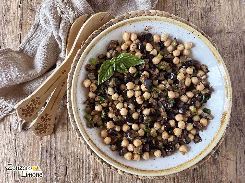 insalata di ceci e melanzane