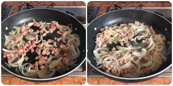 spaghetti allo zafferano e pancetta - procedimento 1