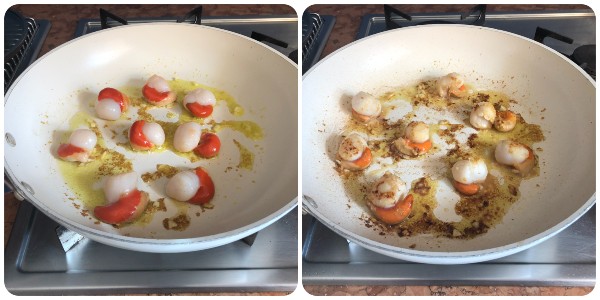 capesante in padella - cottura