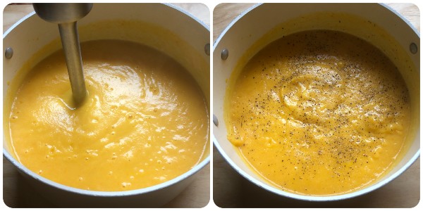 crema di carote e cavolfiore - frullata