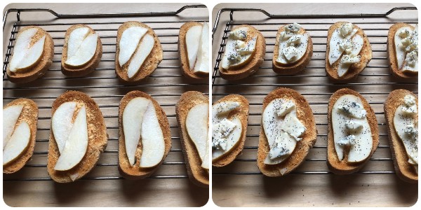 crostini al gorgonzola e pere - farcitura 1