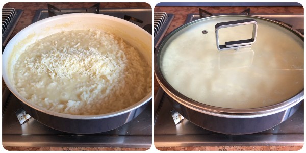 risotto al Castelmagno - mantecatura e riposo
