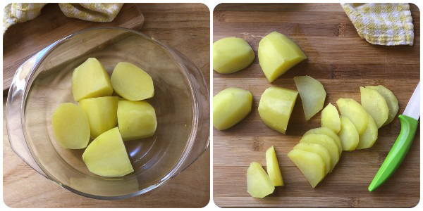 torta salata di pasta fillo - cottura patate