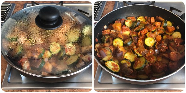 Stufato di zucchine e melanzane - cottura 3