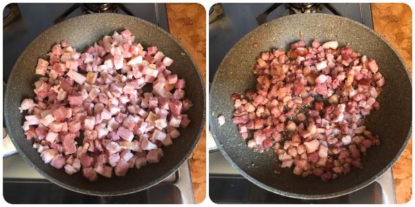 patate alla carbonara - pancetta 1