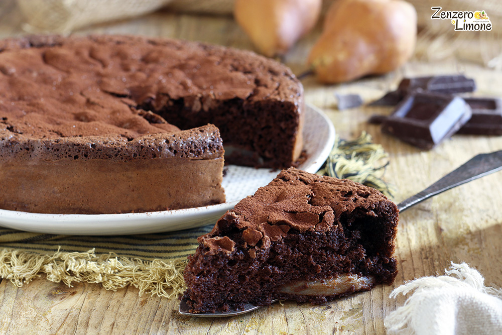 Torta al cioccolato e pere
