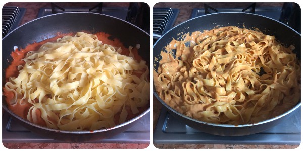 Tagliatelle al pomodoro e burrata - pasta condita