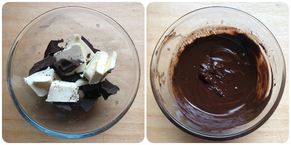 Torta al cioccolato e pere - cioccolato fuso