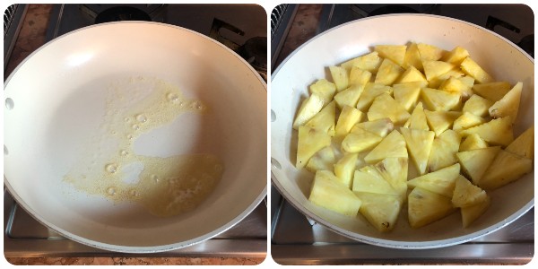 ananas in padella - cottura 1