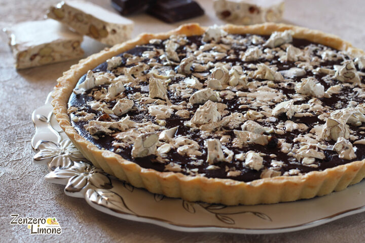 crostata al cioccolato e torrone