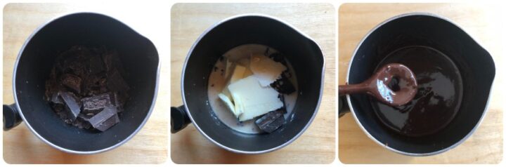 crostata al cioccolato e torrone - crema al cioccolato