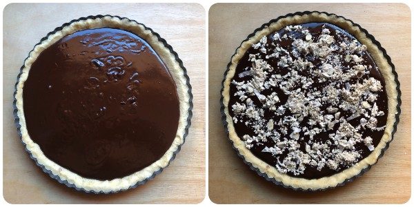 crostata al cioccolato e torrone - farcitura