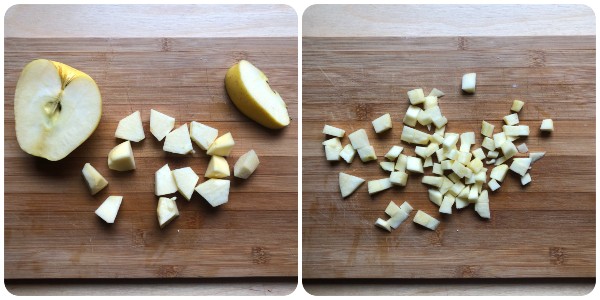 crema al cavolfiore e mela - taglio mela