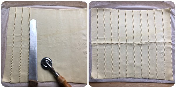 torta salata doppio gusto - taglio sfoglia