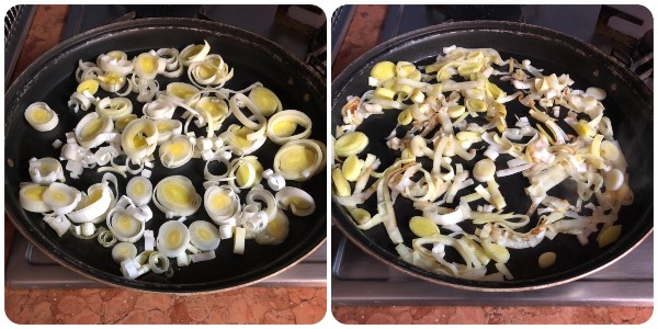 frittata alta al sapore di mare, bosco e orto - cottura 1