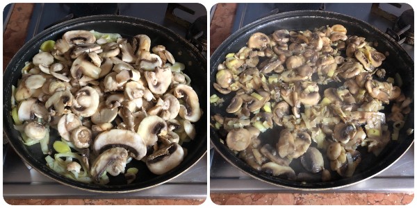 frittata alta al sapore di mare, bosco e orto - cottura 2