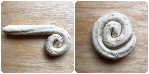 Focaccine ai fiocchi di avena - chiocciola