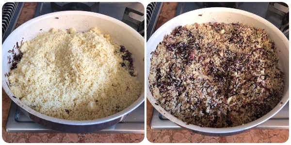 cous al radicchio - cottura 2