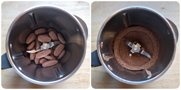 torta con biscotti al cacao - biscotti tritati