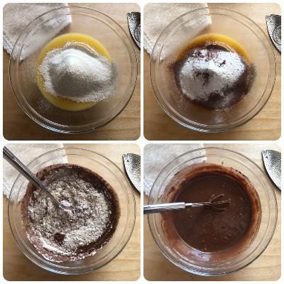 torta al cioccolato in una ciotola - impasto 2