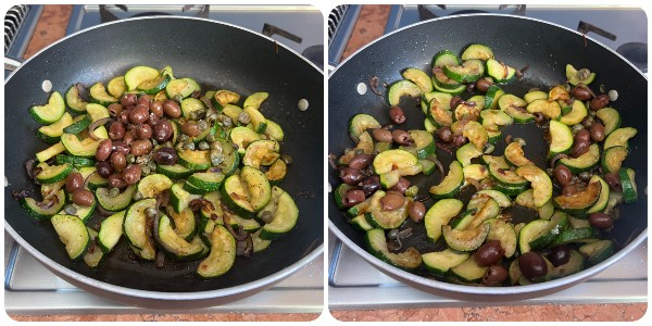zucchine e patate in padella - cottura 2