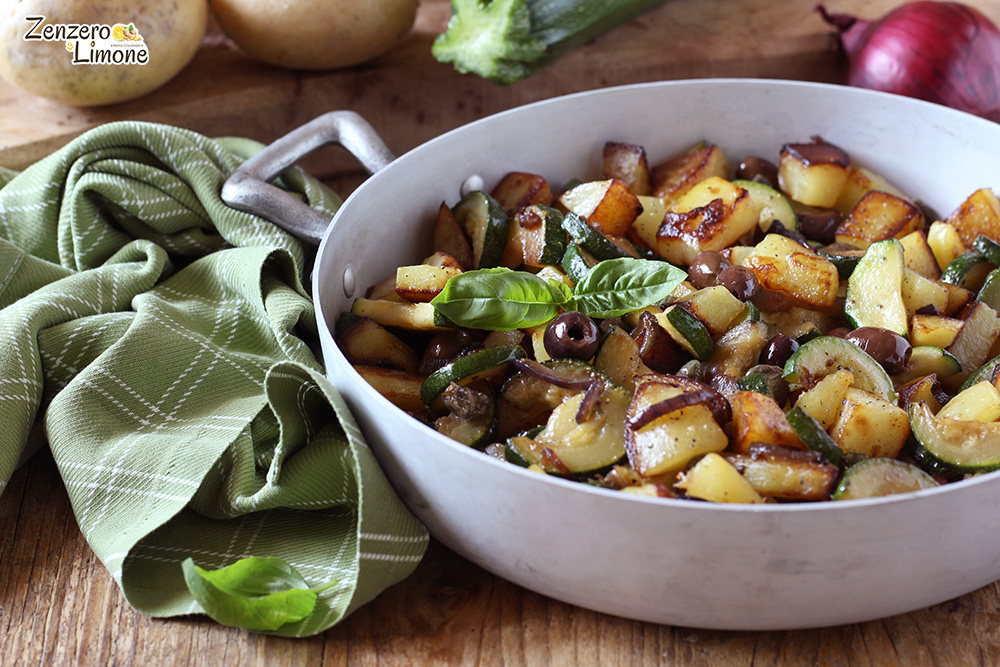 zucchine e patate in padella