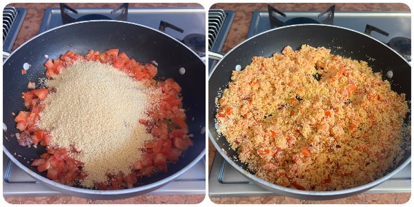 cous cous alla caprese - cottura 2