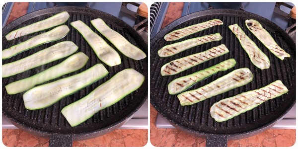 focaccia alle zucchine - Zucchine grigliate