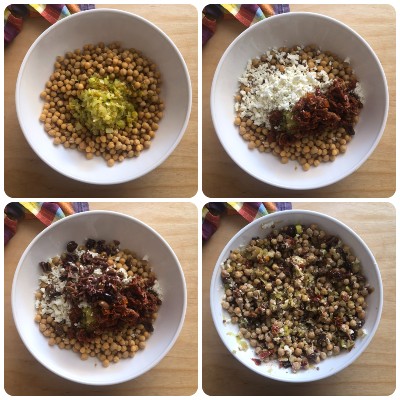 insalata di ceci alla mediterranea - condimento