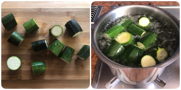 zucchine schiacciate al forno - bollitura