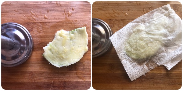 zucchine schiacciate al forno - schiacciatura