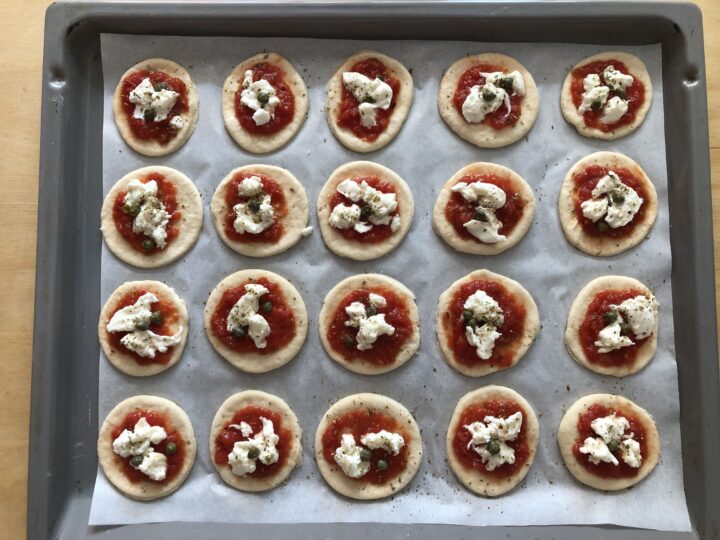 pizzette senza lievitazione - farcitura