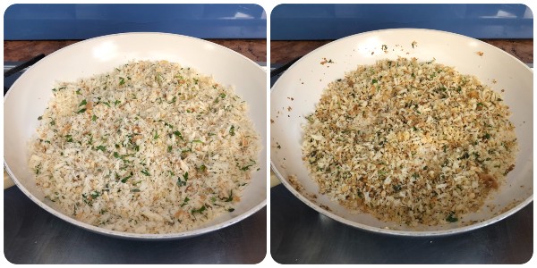 Insalata di zucchine grigliate - pangrattato tostato